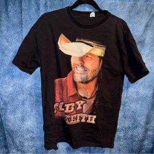 Vintage Toby Keith Shut Up & Hold On Tour Delta Pro Weight Black T-Shirt 2014